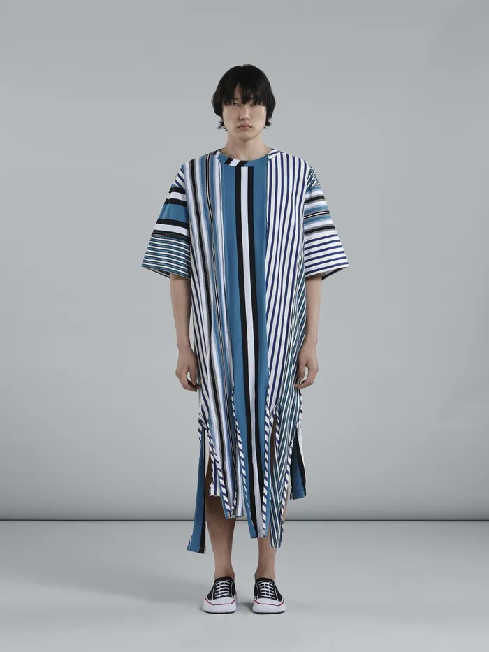 Marni Compact Striped Jersey Crewneck Tshirt Royal Mens Sweatshirts and Tshirts Marni Compact Striped Jersey Crewneck Tshirt Royal Mens Sweatshirts and Tshirts