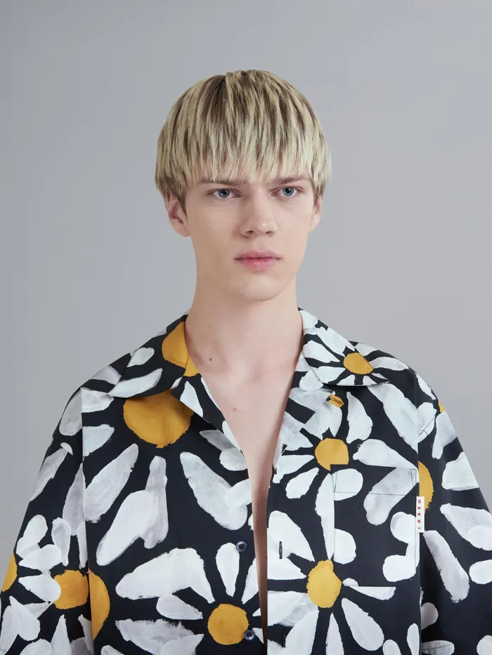 Marni Euphoria Print Poplin Bowling Shirt Black Mens Shirts Marni Euphoria Print Poplin Bowling Shirt Black Mens Shirts