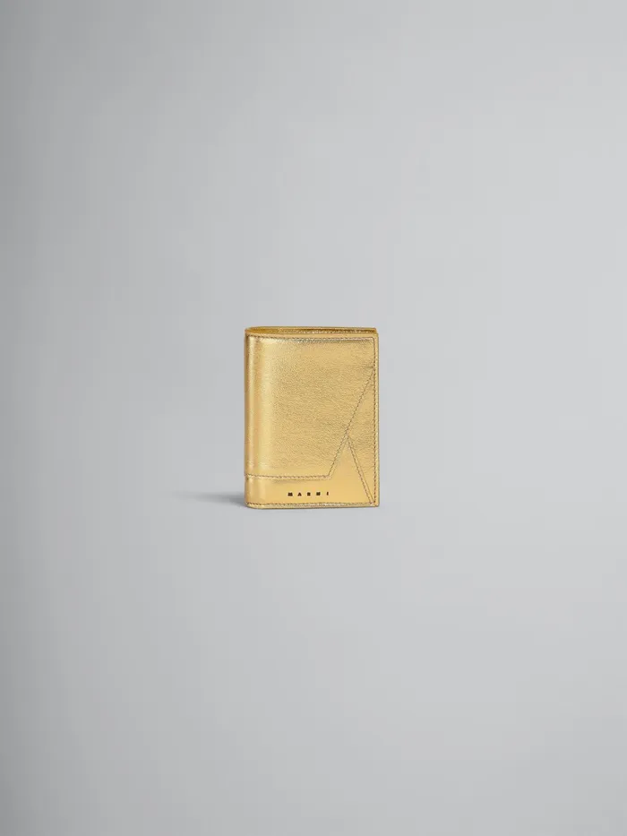 Marni Gold Metallic Leather Bifold Wallet Gold Sand Womens Wallets and Small Leather Goods Marni Gold Metallic Leather Bifold Wallet Gold Sand Womens Wallets and Small Leather Goods