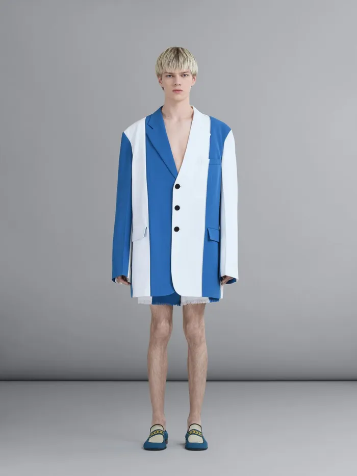 Marni Grain De Poudre Wool Short Pants Royal Mens Trousers Marni Grain De Poudre Wool Short Pants Royal Mens Trousers