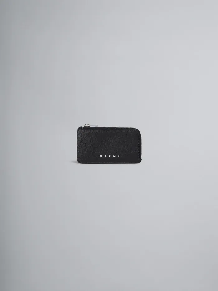 Marni Green And Blue Saffiano Leather Ziparound Card Case Black Mens Wallets and Small Leather Goods Marni Green And Blue Saffiano Leather Ziparound Card Case Black Mens Wallets and Small Leather Goods