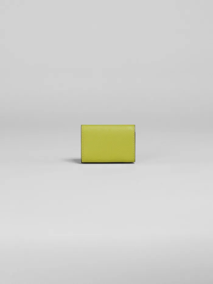 Marni Green And White Saffiano Leather Trifoldwallet Olive Womens Wallets and Small Leather Goods Marni Green And White Saffiano Leather Trifoldwallet Olive Womens Wallets and Small Leather Goods
