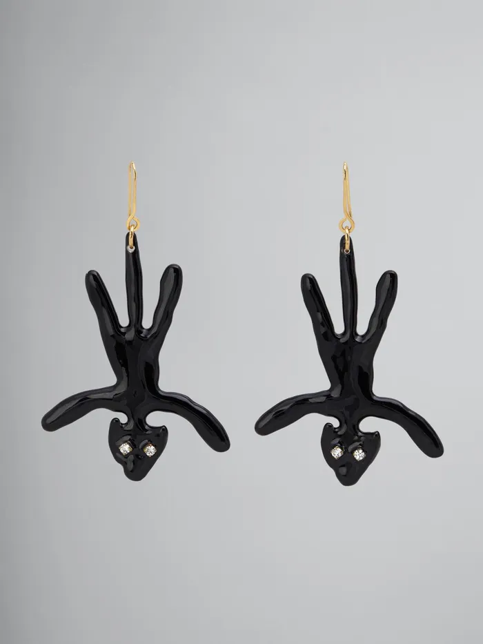 Marni Grey Tiger Charm Naif Tiger Earrings Coal Womens Earrings