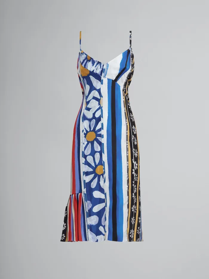 Marni Horizons Print Jacquard Viscose Dress Lacquer Womens Dresses