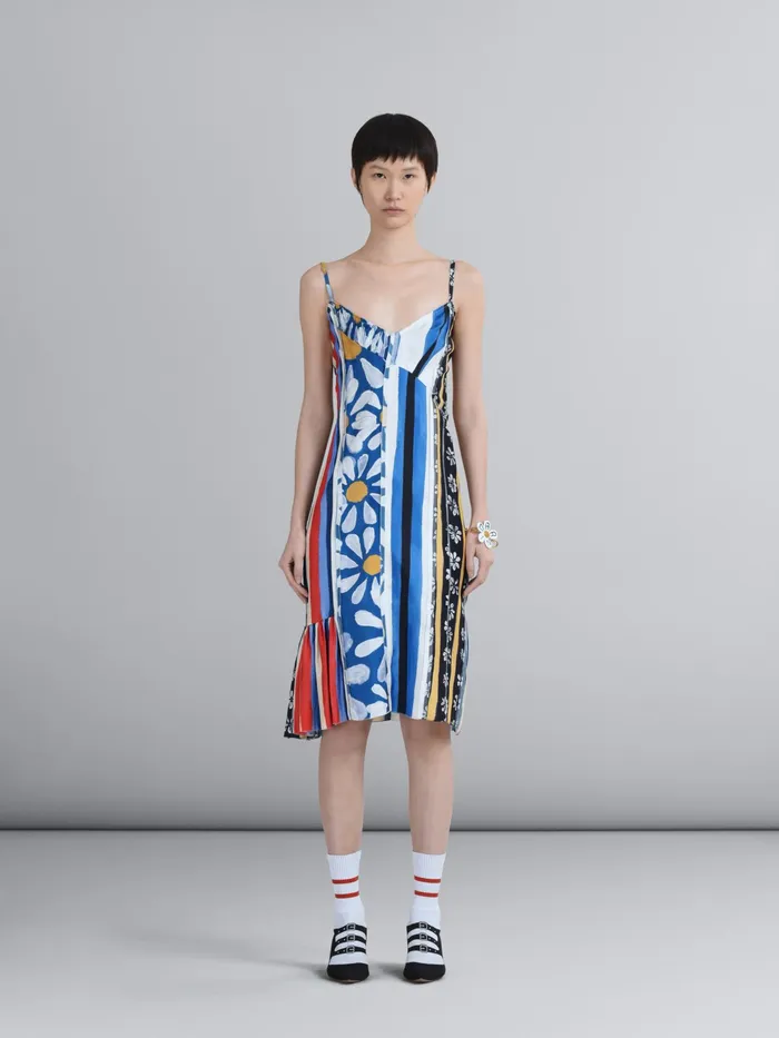 Marni Horizons Print Jacquard Viscose Dress Lacquer Womens Dresses Marni Horizons Print Jacquard Viscose Dress Lacquer Womens Dresses