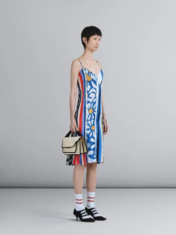 Marni Horizons Print Jacquard Viscose Dress Lacquer Womens Dresses Marni Horizons Print Jacquard Viscose Dress Lacquer Womens Dresses