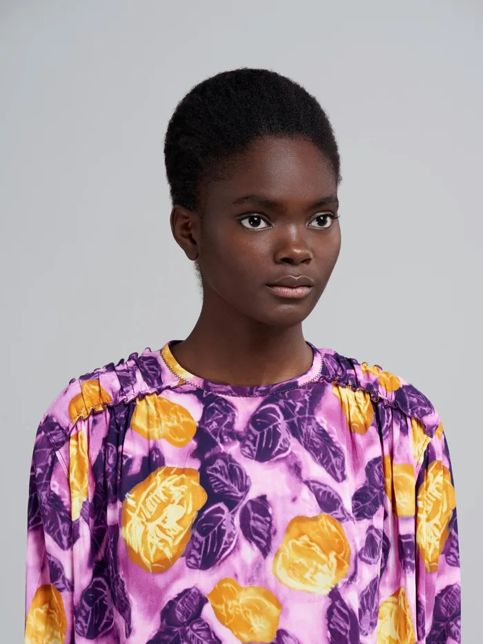 Marni Morning Blossom Print Sabl Viscose Shirt Crocus Womens Tops and Shirts Marni Morning Blossom Print Sabl Viscose Shirt Crocus Womens Tops and Shirts