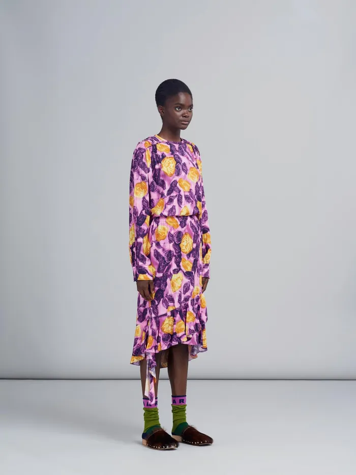 Marni Morning Blossom Print Sabl Viscose Shirt Crocus Womens Tops and Shirts Marni Morning Blossom Print Sabl Viscose Shirt Crocus Womens Tops and Shirts