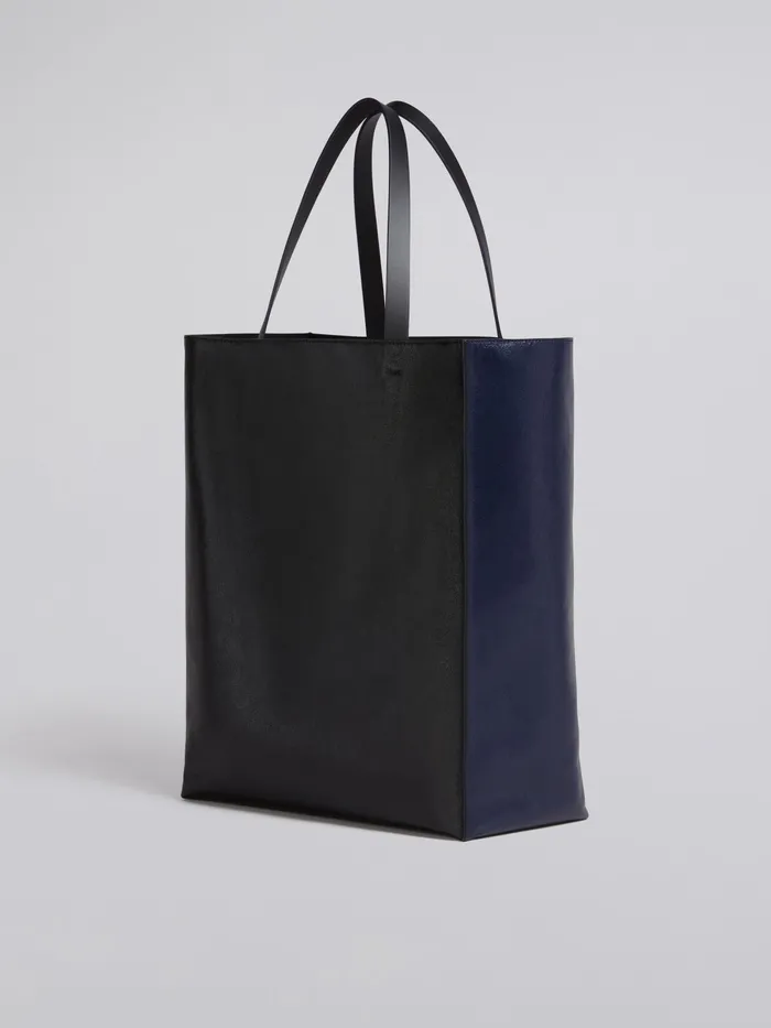 Marni Museo Soft Large Bag In Blue And Black Shiny Leather Navy Blue Mens Shoulder Bags Marni Museo Soft Large Bag In Blue And Black Shiny Leather Navy Blue Mens Shoulder Bags