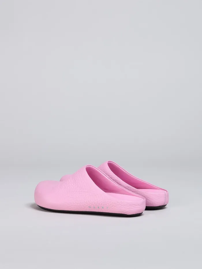 Marni Pink Leather Fussbett Sabot Rose Womens Sandals and Wedges Marni Pink Leather Fussbett Sabot Rose Womens Sandals and Wedges