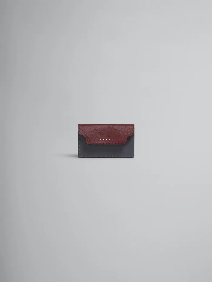 Marni Red Pink And Grey Saffiano Leather Business Card Case Deep Red Womens Wallets and Small Leather Goods Marni Red Pink And Grey Saffiano Leather Business Card Case Deep Red Womens Wallets and Small Leather Goods
