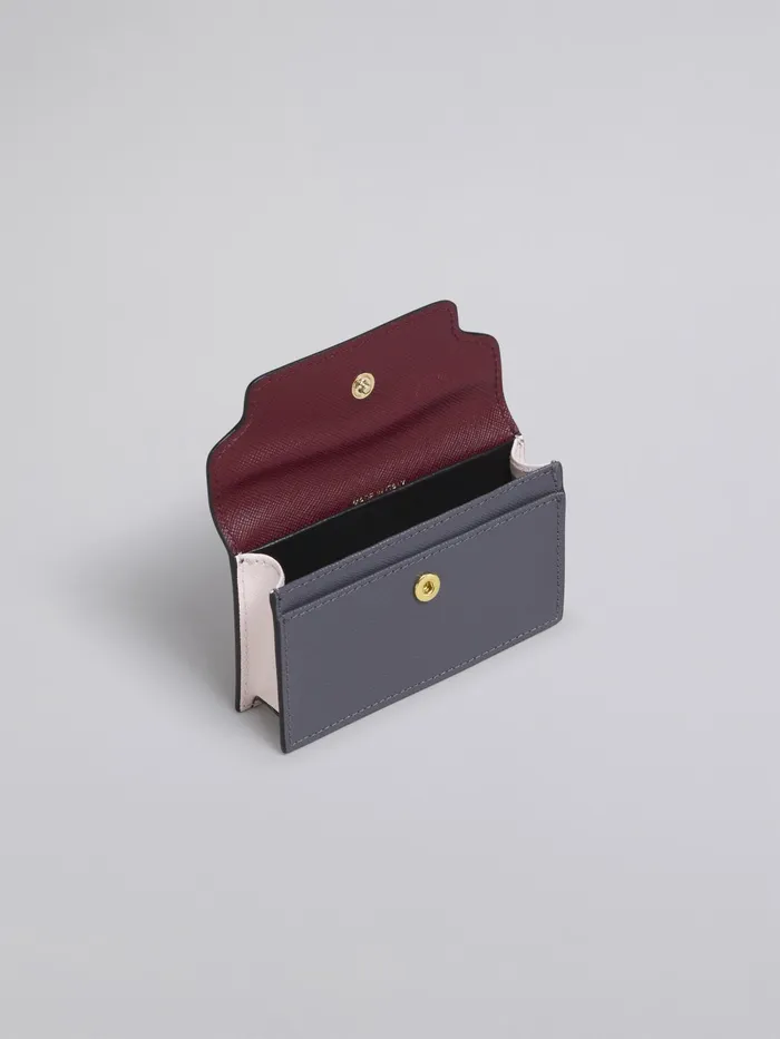 Marni Red Pink And Grey Saffiano Leather Business Card Case Deep Red Womens Wallets and Small Leather Goods Marni Red Pink And Grey Saffiano Leather Business Card Case Deep Red Womens Wallets and Small Leather Goods