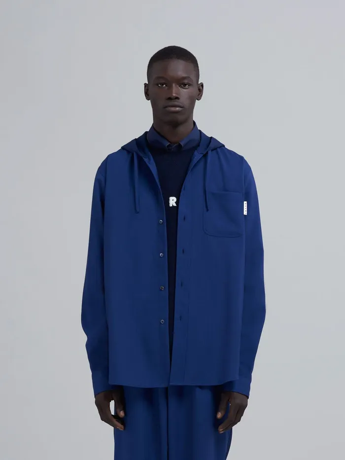Marni Tropical Wool Overshirt Cornflower Mens Shirts Marni Tropical Wool Overshirt Cornflower Mens Shirts