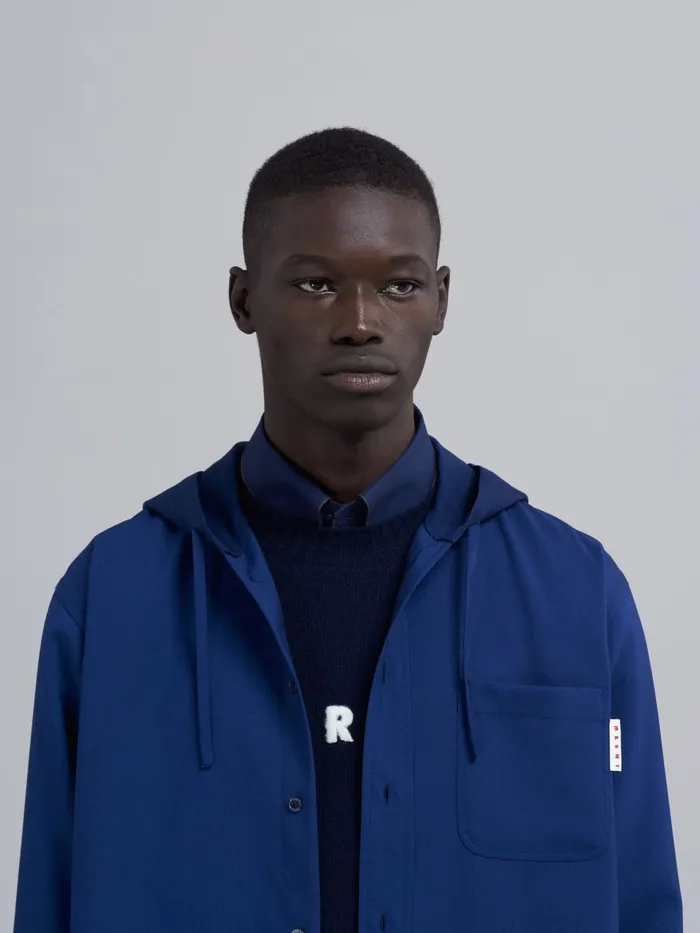 Marni Tropical Wool Overshirt Cornflower Mens Shirts Marni Tropical Wool Overshirt Cornflower Mens Shirts