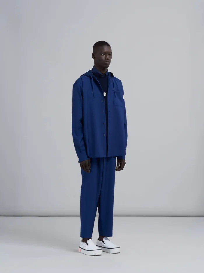Marni Tropical Wool Overshirt Cornflower Mens Shirts Marni Tropical Wool Overshirt Cornflower Mens Shirts
