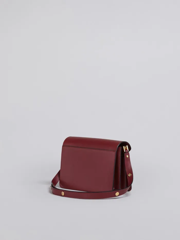 Marni Trunk Medium Bag In Red Leather Black Cherry Womens Crossbody Bags Marni Trunk Medium Bag In Red Leather Black Cherry Womens Crossbody Bags