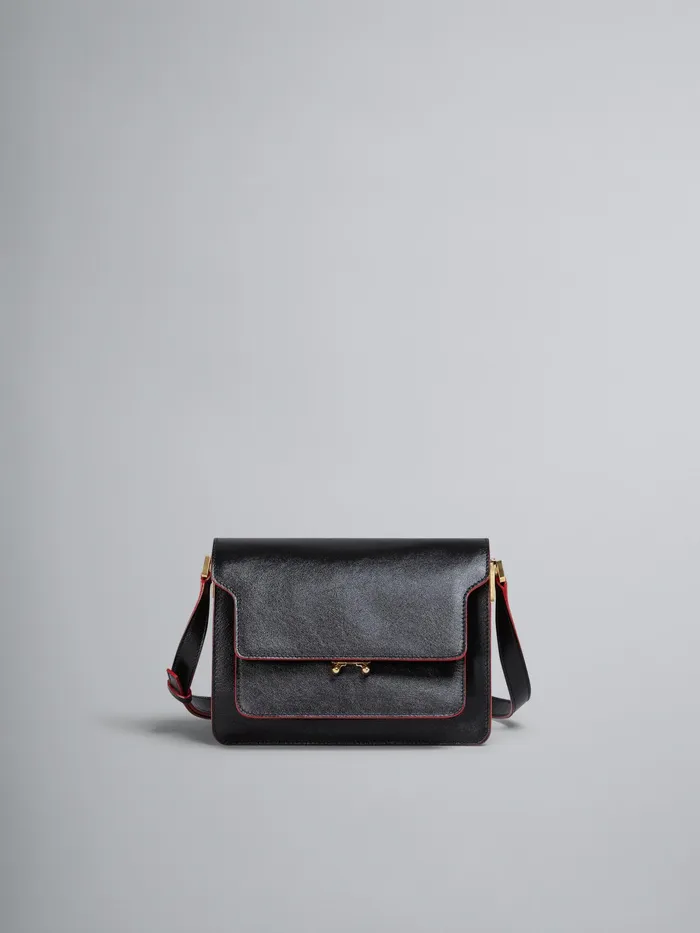 Marni Trunk Soft Medium Bag In Leather And Naif Tiger Lining Black Womens Crossbody Bags Marni Trunk Soft Medium Bag In Leather And Naif Tiger Lining Black Womens Crossbody Bags