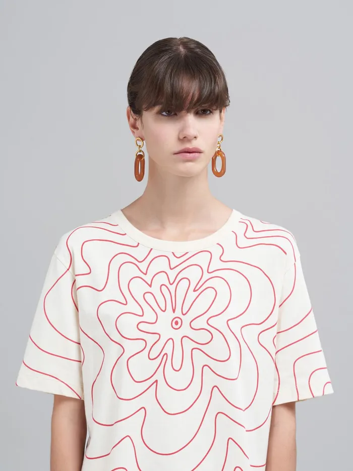 Marni Vibrating Flower Print Bio Jersey Tshirt Red Womens Sweatshirts and TShirts Marni Vibrating Flower Print Bio Jersey Tshirt Red Womens Sweatshirts and TShirts