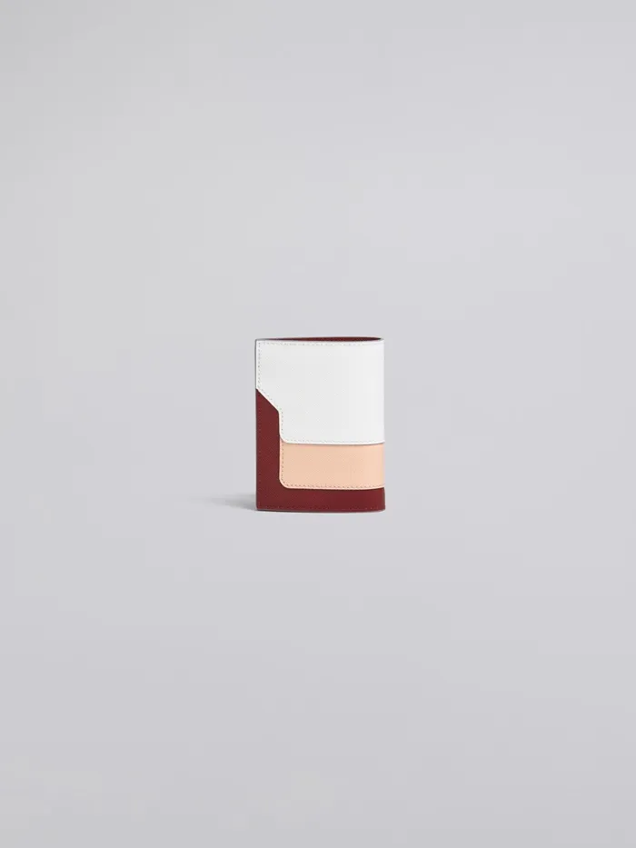 Marni White Pink And Red Saffiano Leather Bifold Wallet Lily White Womens Wallets and Small Leather Goods Marni White Pink And Red Saffiano Leather Bifold Wallet Lily White Womens Wallets and Small Leather Goods