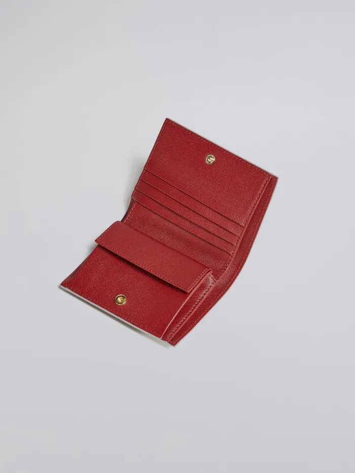 Marni White Pink And Red Saffiano Leather Bifold Wallet Lily White Womens Wallets and Small Leather Goods Marni White Pink And Red Saffiano Leather Bifold Wallet Lily White Womens Wallets and Small Leather Goods