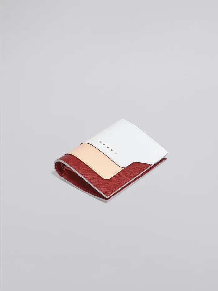 Marni White Pink And Red Saffiano Leather Bifold Wallet Lily White Womens Wallets and Small Leather Goods Marni White Pink And Red Saffiano Leather Bifold Wallet Lily White Womens Wallets and Small Leather Goods