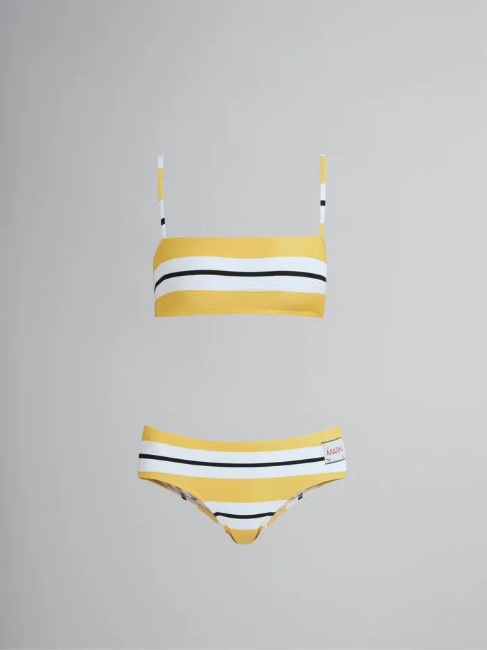 Marni Yellow Nostalgia Print Stretch Bikini Maize Womens Beachwear