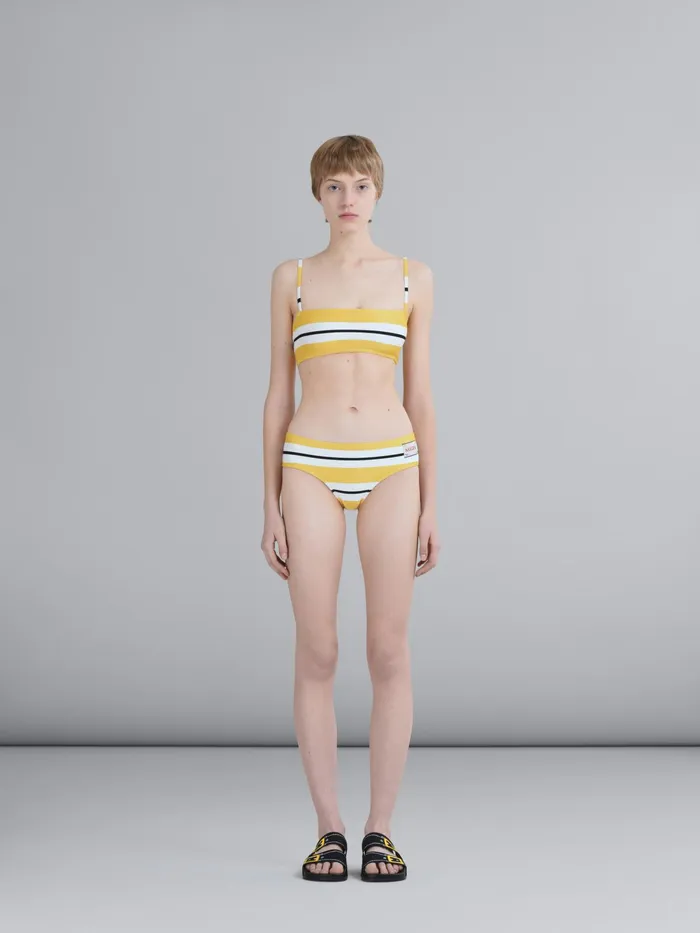 Marni Yellow Nostalgia Print Stretch Bikini Maize Womens Beachwear Marni Yellow Nostalgia Print Stretch Bikini Maize Womens Beachwear