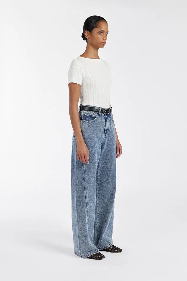 MAX OFF WHITE BOAT NECK KNIT TOP Women DISSH White Tops