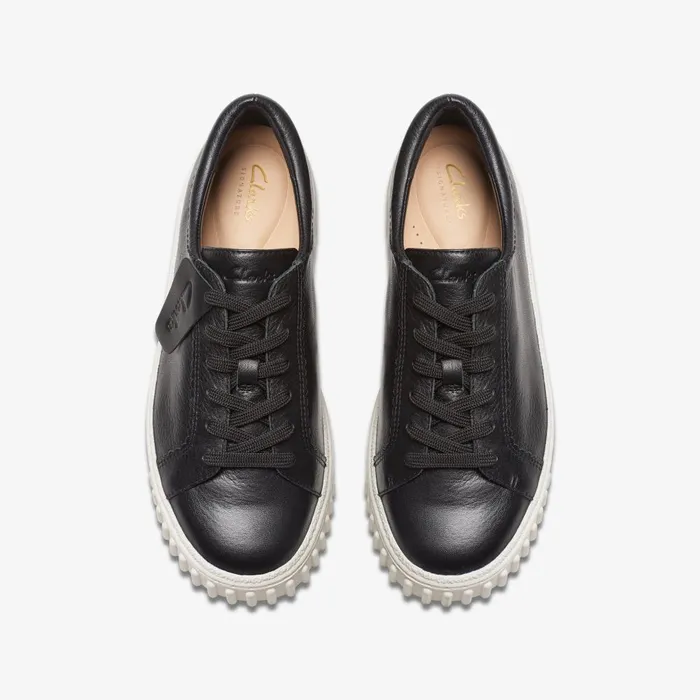 Mayhill Walk Black Leather Women Clarks Sneakers