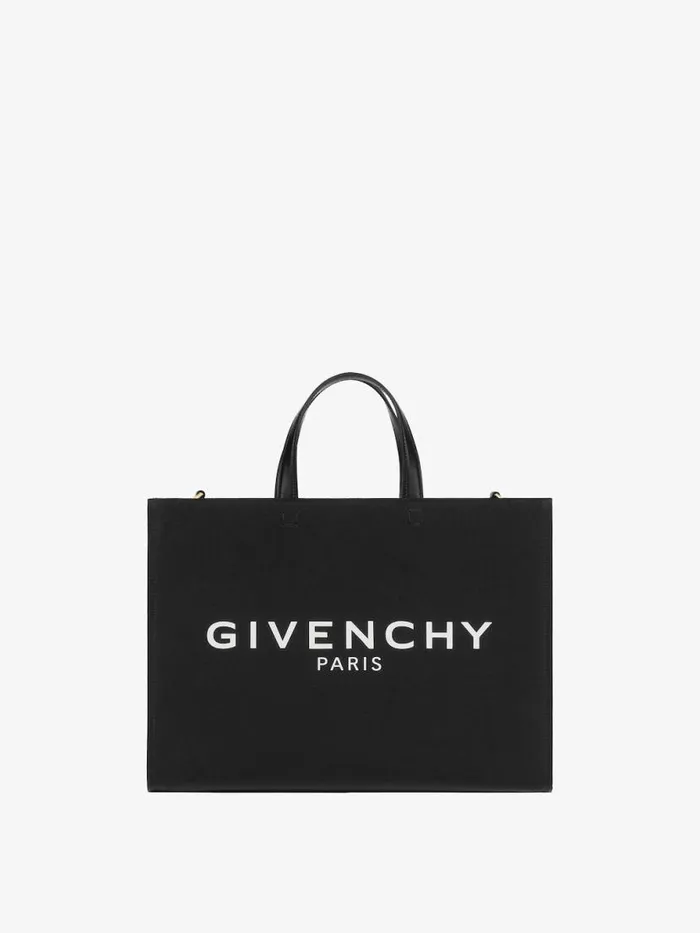 Medium GTote Shopping Bag In Canvas Black Women Givenchy Shoulder Bags