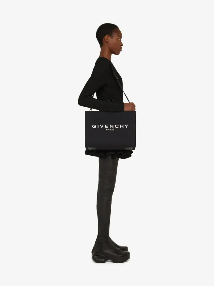 Medium GTote Shopping Bag In Canvas Black Women Givenchy Shoulder Bags