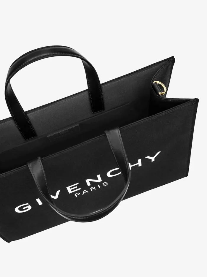 Medium GTote Shopping Bag In Canvas Black Women Givenchy Shoulder Bags