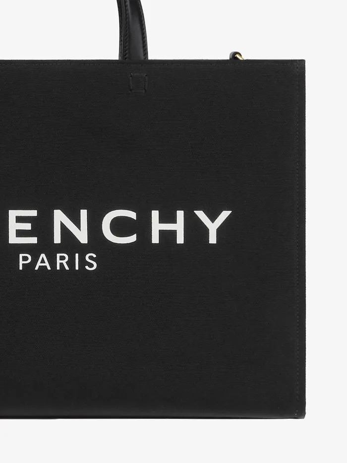 Medium GTote Shopping Bag In Canvas Black Women Givenchy Shoulder Bags