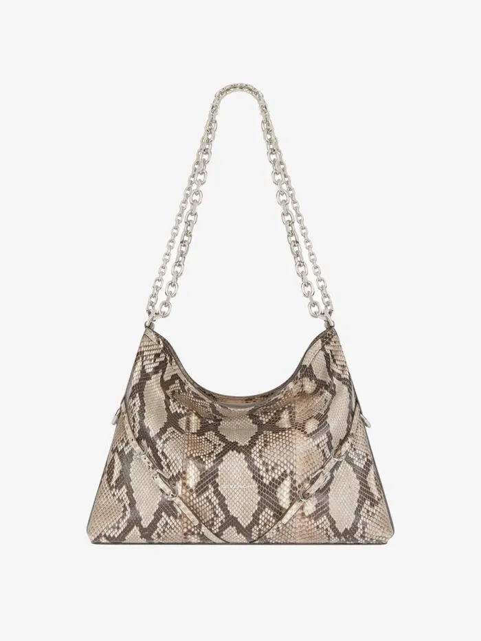 Medium Voyou Chain Bag In Python Greynatural Women Givenchy Shoulder Bags