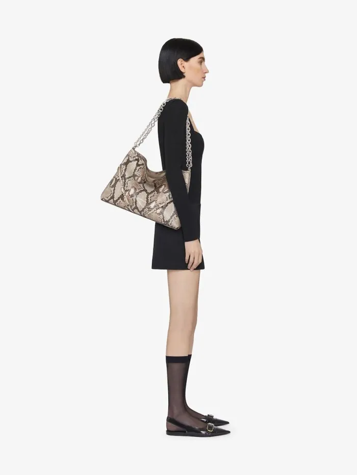 Medium Voyou Chain Bag In Python Greynatural Women Givenchy Shoulder Bags