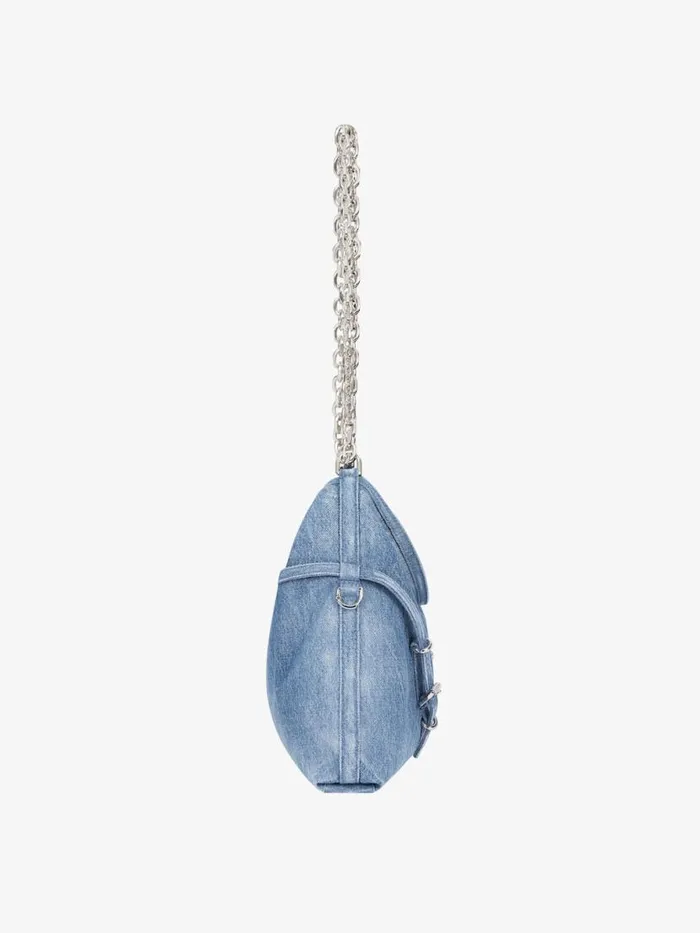Medium Voyou Chain Bag In Washed Denim Medium Blue Women Givenchy Shoulder Bags