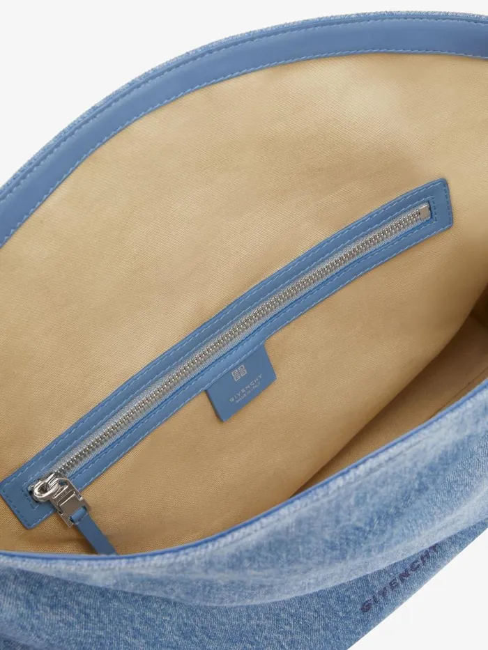 Medium Voyou Chain Bag In Washed Denim Medium Blue Women Givenchy Shoulder Bags
