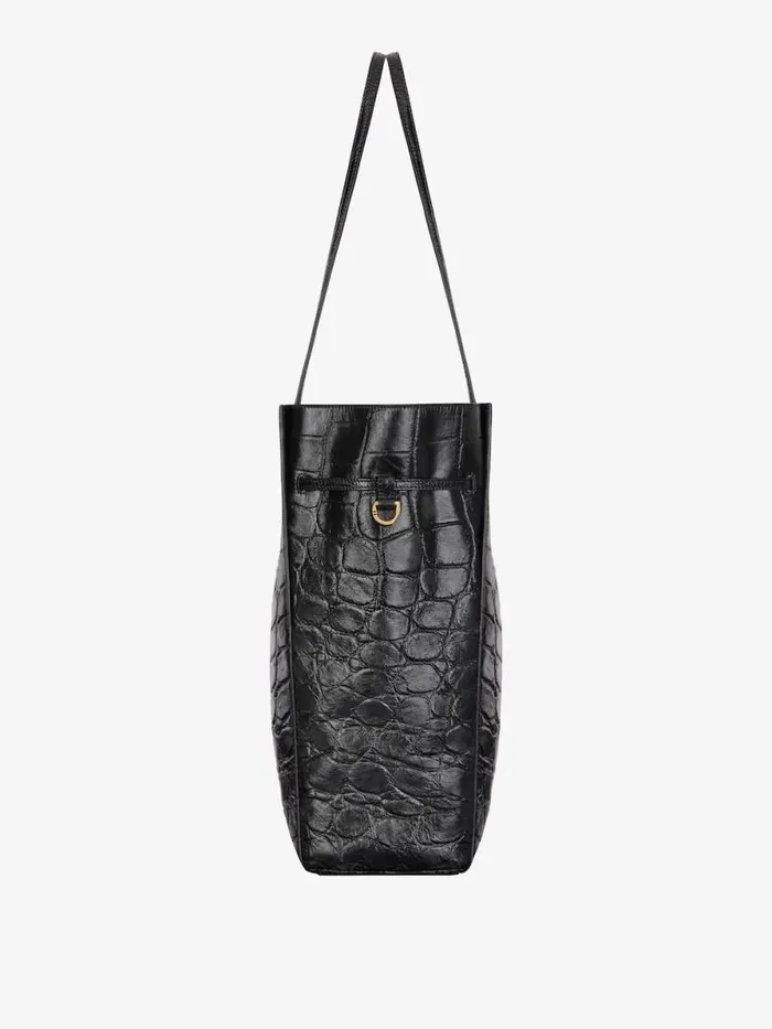 Medium Voyou Tote Bag In Crocodile Effect Leather Black Women Givenchy Tote Bags