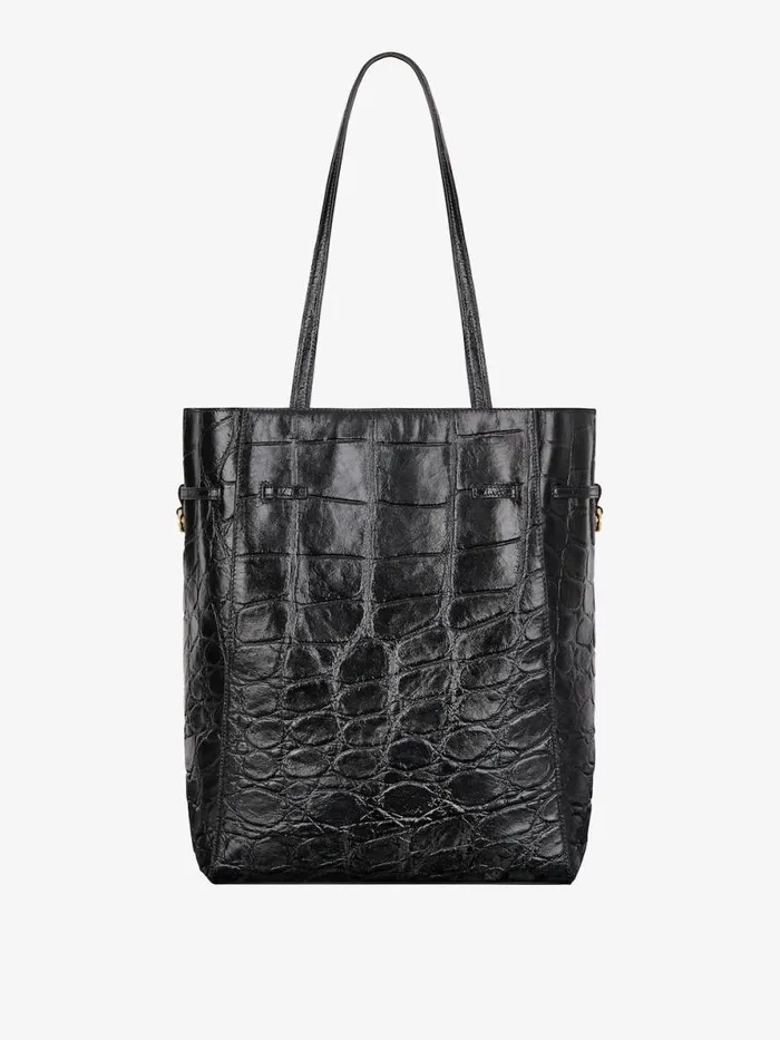 Medium Voyou Tote Bag In Crocodile Effect Leather Black Women Givenchy Tote Bags
