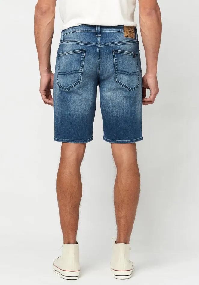 Men Authentic Blue Relaxed Straight Dean Shorts Indigo Buffalo David Bitton Shorts