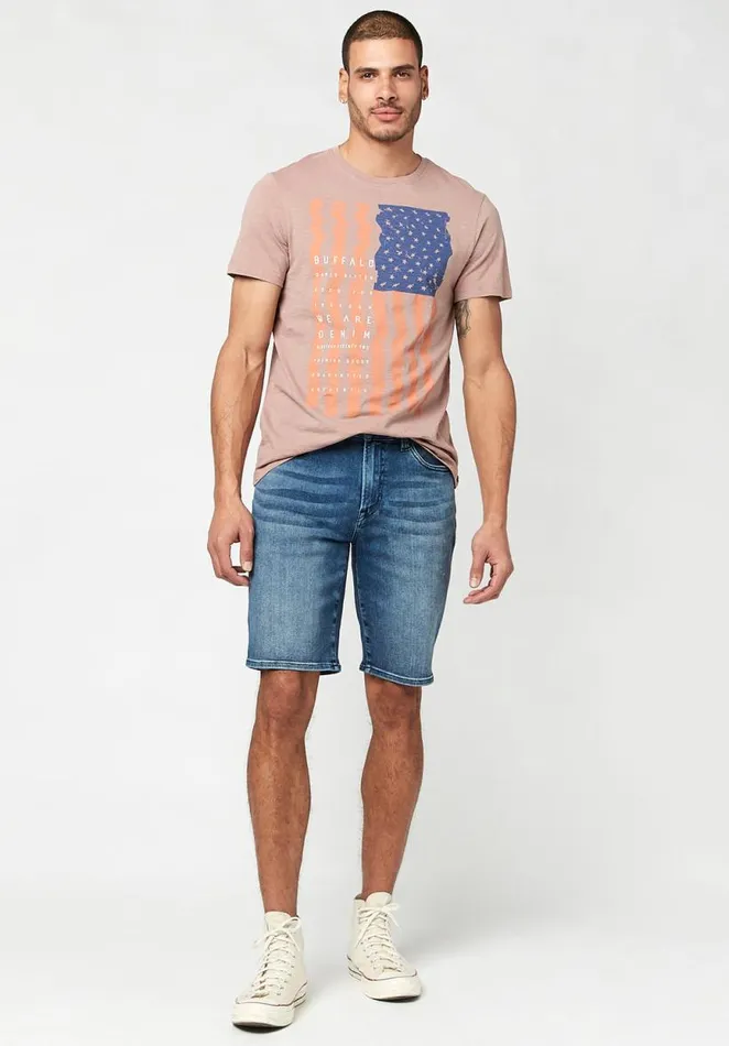 Men Authentic Blue Relaxed Straight Dean Shorts Indigo Buffalo David Bitton Shorts