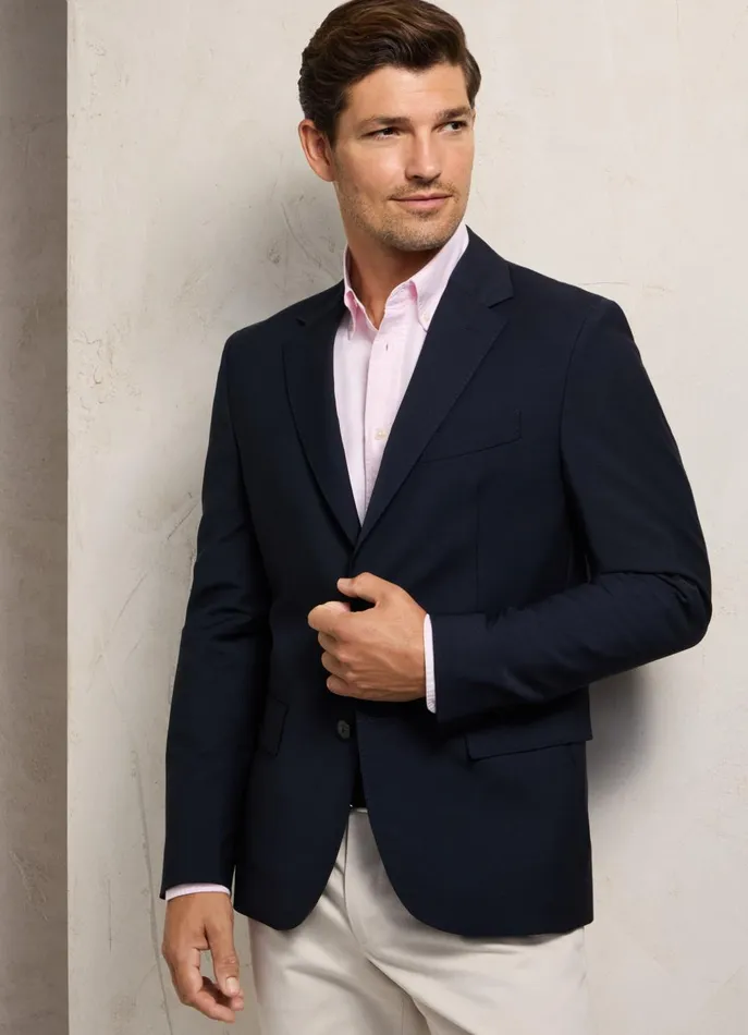 Men Blazers Faonnable TwoButton Stretch Blazer Marine Blue