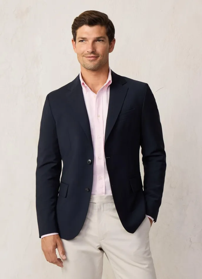 Men Blazers Faonnable TwoButton Stretch Blazer Marine Blue