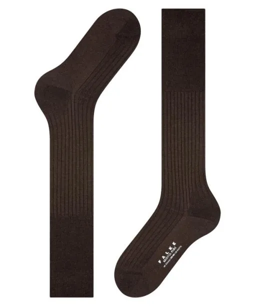 Men Bristol Pure Men Kneehigh Socks Brown FALKE Knee High Socks