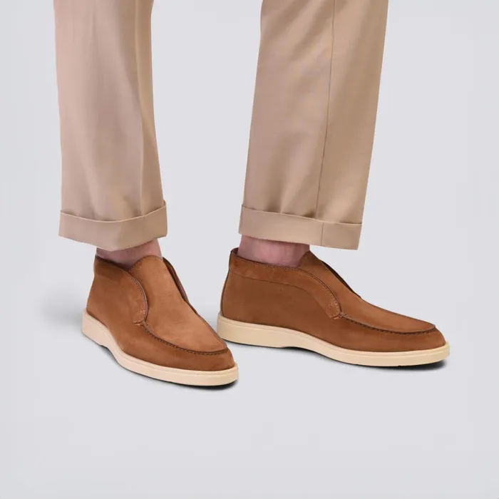 Men Brown Suede Desert Boot Santoni Boots