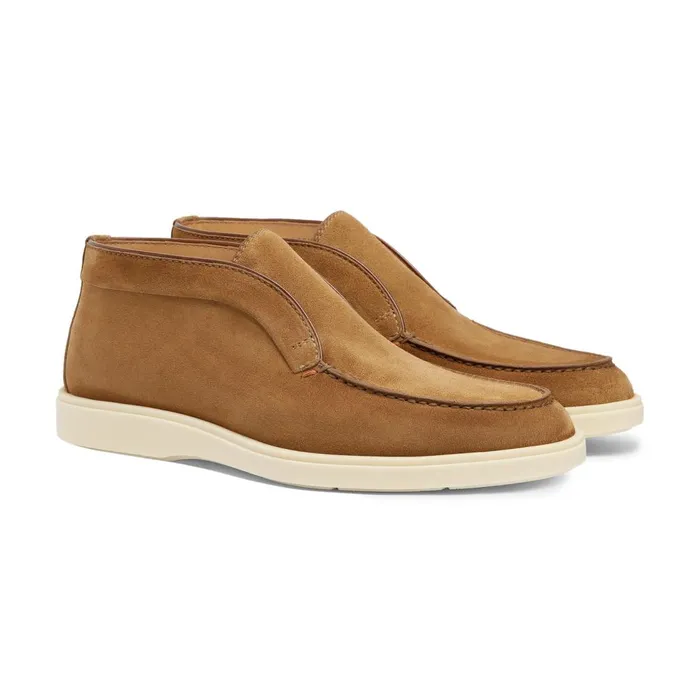 Men Brown Suede Desert Boot Santoni Boots