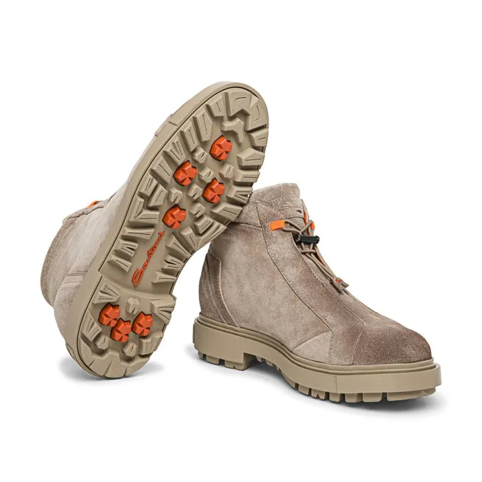 Men Brown Suede Hiking Boot Santoni Boots