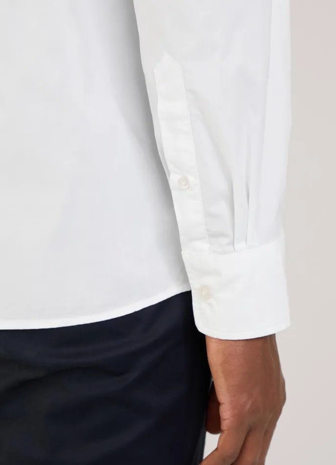 Men Iconic Shirts Faonnable Regular Fit Colour Block Poplin Shirt Blue