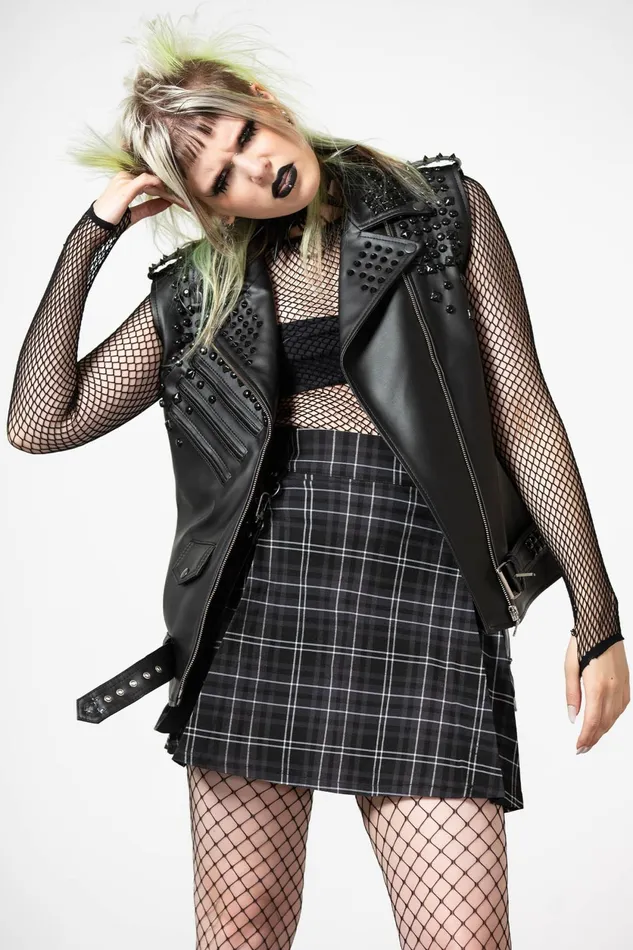 Men Jackets and Coats Killstar Doom Leather Vest FAUX LEATHER