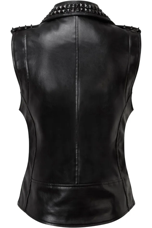 Men Jackets and Coats Killstar Doom Leather Vest FAUX LEATHER